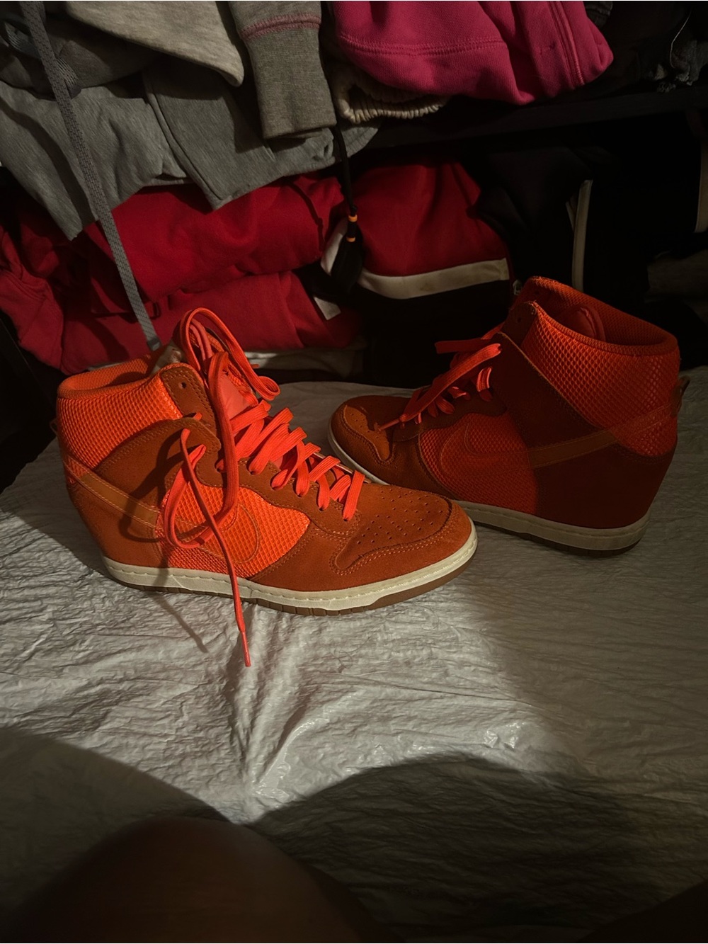 Women’s High-Top Fashion Sneakers in Bright Orange